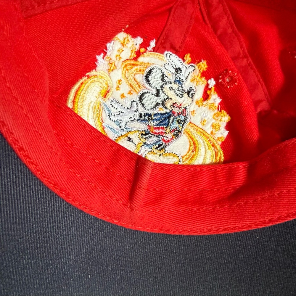 Disneyland Hong Kong Red & Black Embroidered Mickey Toddler Cap - Picture 9 of 11